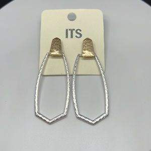 ITS Gold tone and Silver tone organic shape earrings
